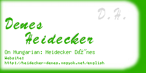 denes heidecker business card
